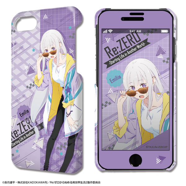 『Re:ゼロから始める異世界生活』デザジャケット Ver.3 iPhone SE(第2世代)/8/7/6/6sケース&保護シート デザイン01(エミリア)